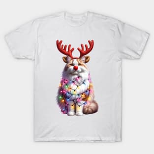 Christmas Red Nose Turkish Van Cat T-Shirt